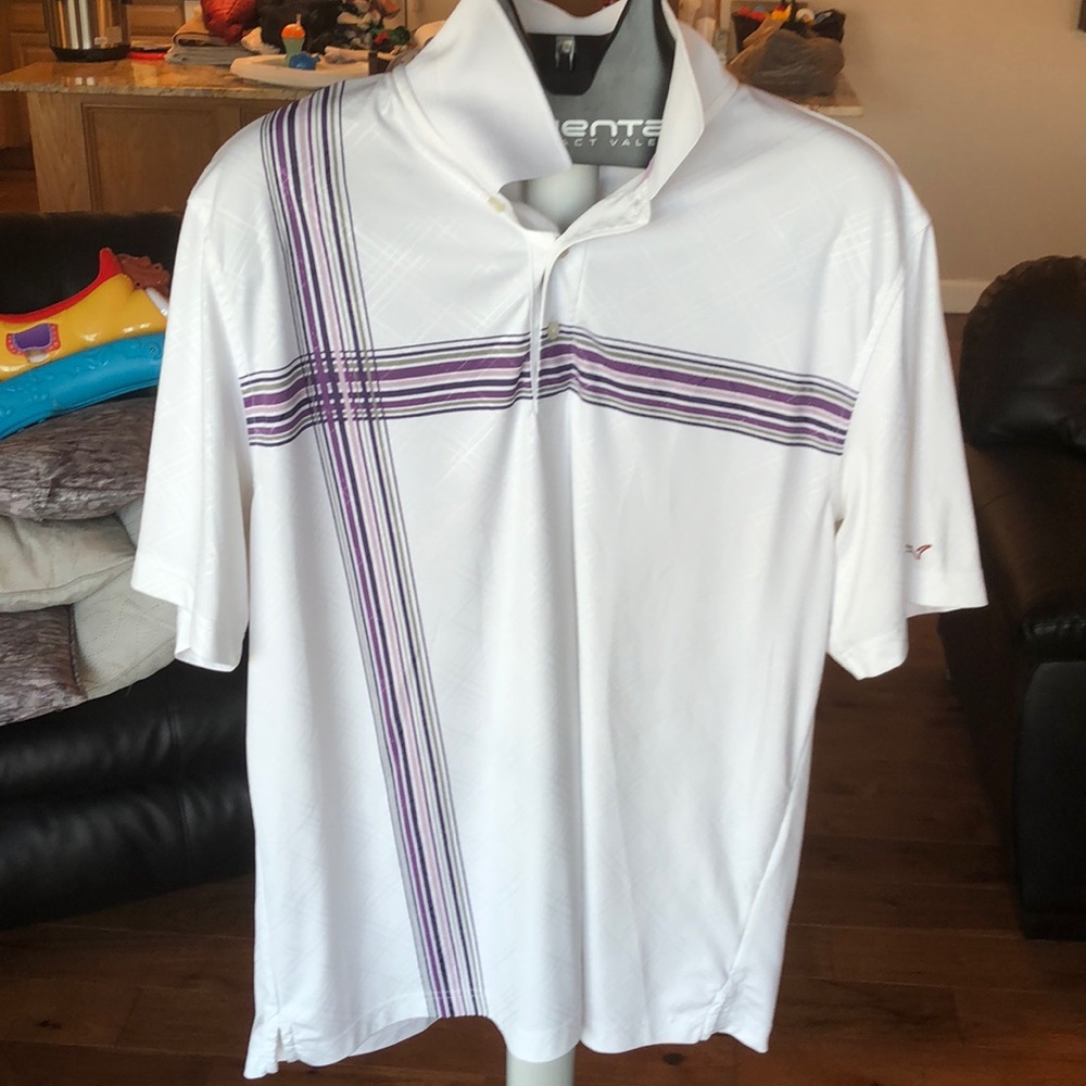 Greg Norman L Men’s white golf polo